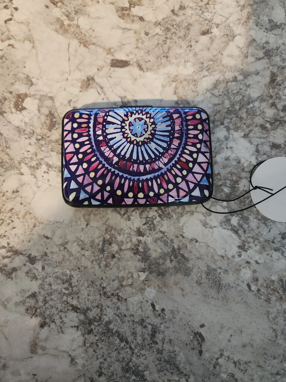 Source Unknown Mandala Zip Cosmetic Pouch in Pink & Purple
